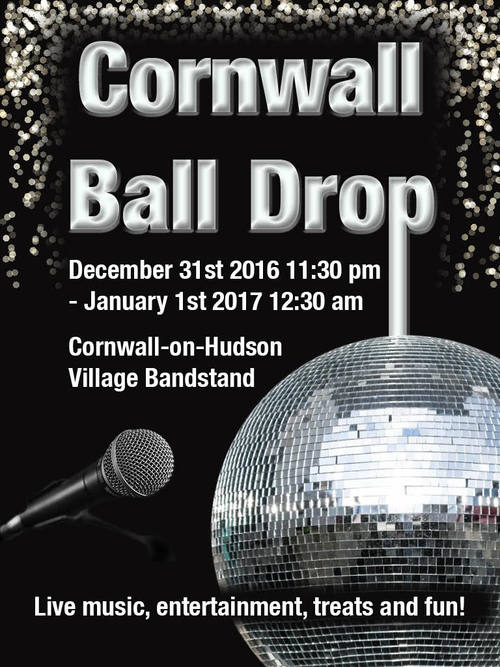 Un cartel hecho para el anual caída de la bola en Cornwall