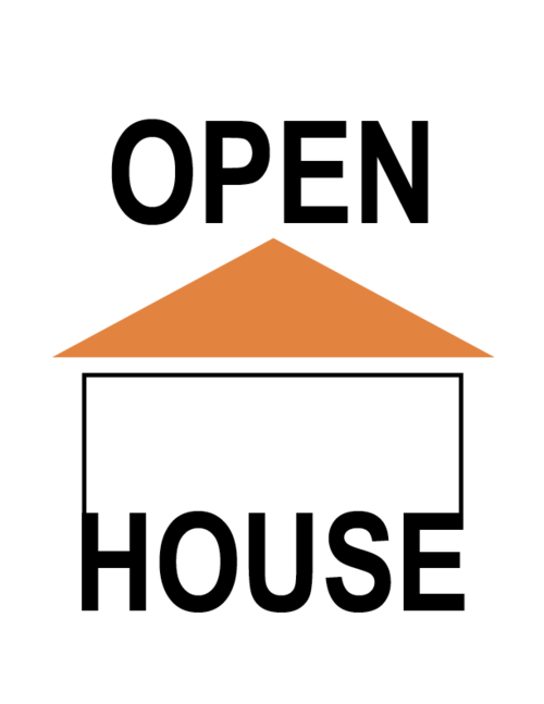 An open house icon designed to be printed on various materials like balloons