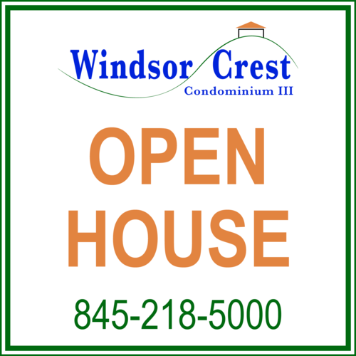 Design of an open house sign for Windsor Crest